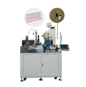 Automatic wire machine with crimping and waterproof sealing on one end, tinning on the other