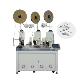 Fully automatic three-end terminal crimping machine for four-wire processing